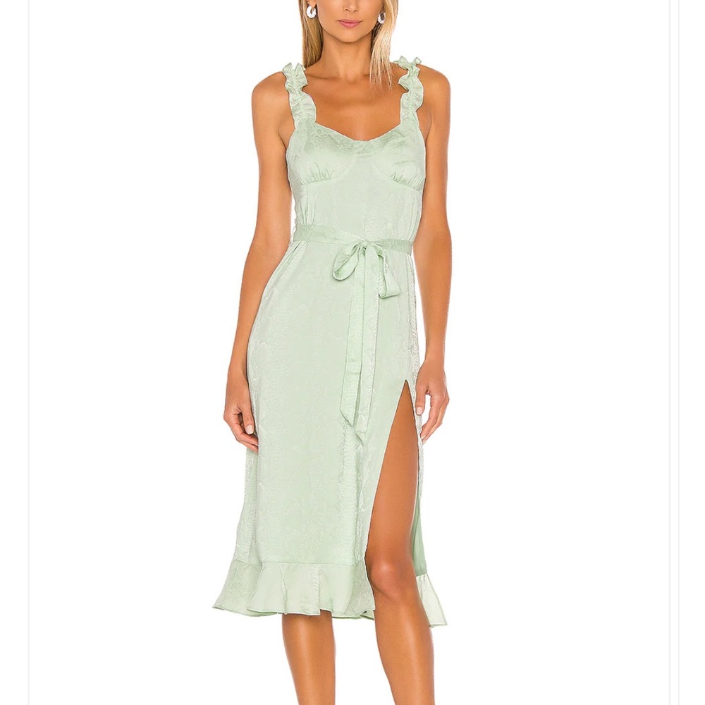 LPA Yara dress in satin jacquard fabric